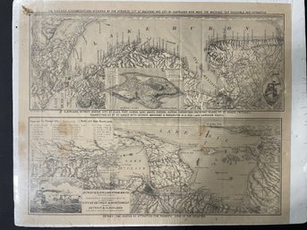 Antique 'city Of Detroit & Northwest' 1862 Map - 15' X 18.5'