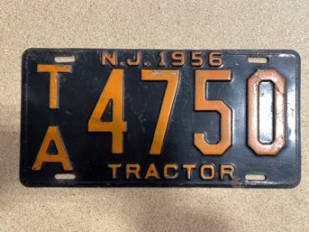 1956 NJ Tractor Plate - TA4750