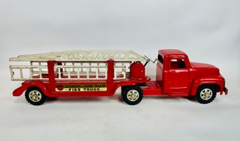 Vintage Pressed Steel Buddy L Extension Ladder Trailer Fire Truck