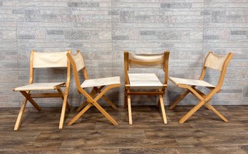 Set Of Four Canvas Folding Chairs