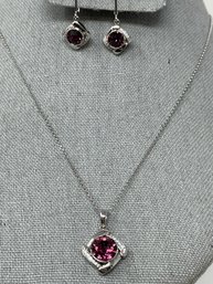 Sterling Necklace And Earrings 9.32g