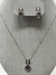 JWBR Sterling Necklace And Earrings Set 7.77g