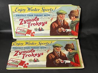 Pair Of Vintage Zmole Trokeys 1920s Advertising Signs