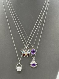 Group Of Sterling Necklaces 16.35g