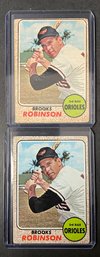 Lot Of 2 1968 Topps Brooks Robinson