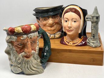 Royal Doulton Toby Lot Neptune,  Catherine Of Aragon, More