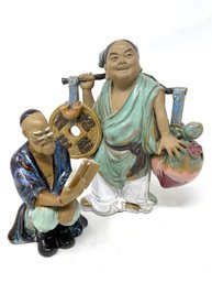 Pair Of Vintage Chinese Mudman Figurines