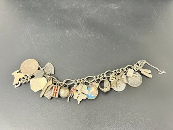 Vintage Charm Bracelet With Some Sterling Charms!!!