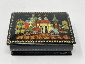 Hand Painted Russian Black Lacquer Box