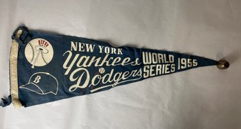 1955 Yankee Dodgers World Series Pennant Lot