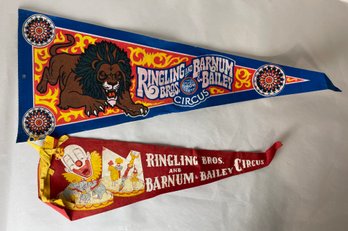 Vintage Circus Pennant Lot Featuring: Ringing Bros.