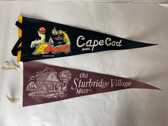 Vintage Travel Pennant Lot Featuring: Cape Cod & Sturbridge Village