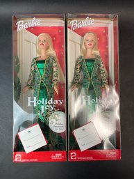 2 Barbie Holiday Joy Collectable Doll