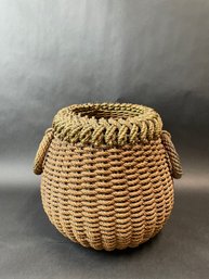 Antique Folk Art Hand Made Basket