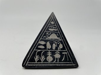 Vintage Egyptian Stone Pyramid Statue