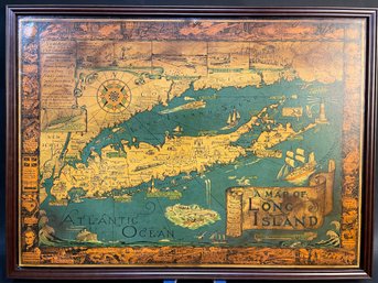 Vintage Map Of Long Island