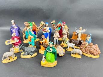 Large Nativity Figures Lot - Handpainted Ceramic Marked 1981