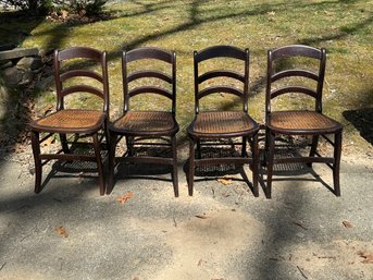Set Of Antique Caned Chairs AS IS