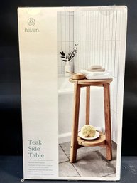NEW IN BOX- Teak Side Table - Unassembled -RETAILS $170