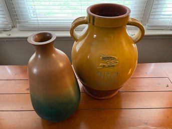 Pair Of Decorative Pottery Vessels