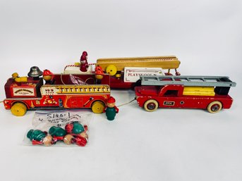 Vintage Wooden Fire Trucks Playskool And More