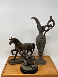 Group Of Cast  Metal Decorative Items