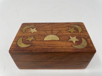 Celestial Trinket Box With Brass Inlay