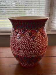Hand Painted Large Pottery Vase