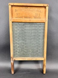 Vintage Washboard With Glass