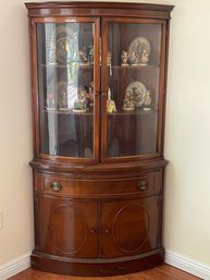 Antique Bow Front Corner Cabinet