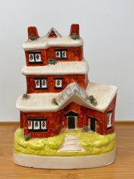 Victorian Staffordshire Pottery Cottage Money Box