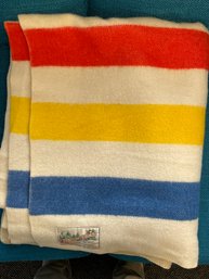 Vintage Wool Striped Blanket By The Orr Felt And Blanket Co.