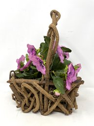 Home Decor Basket Of Flowers