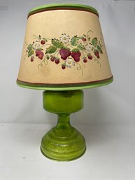 Vintage Green Glass Lamp