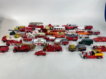 Large Lot Of Small Fire Trucks And More