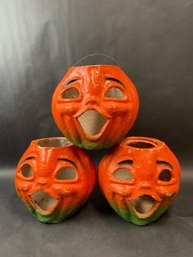 Lot Of Vintage Paper Mache Jack O'Lantern