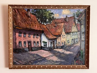 Wilhelm Kleineberg (1896-1977) Oil On Board Village Scene