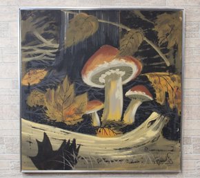 Lee Reynolds Modern Forest Mushrooms Painting 41 X 41