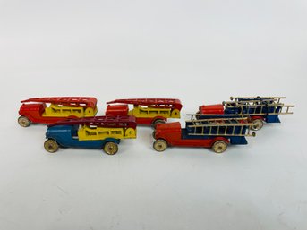 Group Of Antique Tootsie Toy Fire Trucks