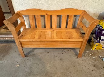 Wooden Garden Bench With Storage