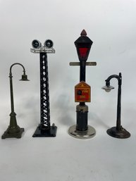 Group Of Antique Train Accessories Lights And More