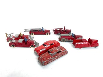 Group Of Vintage Tootsietoy Fire Trucks