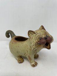 Vintage Studio Pottery Cat Planter