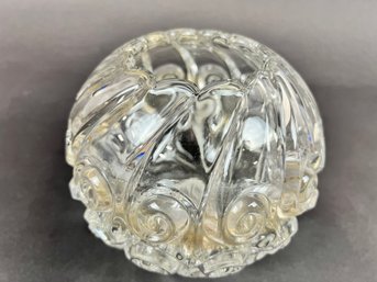 Glass Rose Bowl Style With Swirl Design