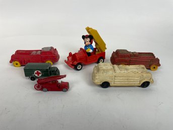 Misc Fire Truck Toys Including Mickey Mouse And More