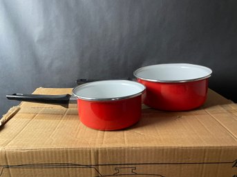 New Old Stock - Vintage 10 Piece Enamel Cookware Set In Original Box