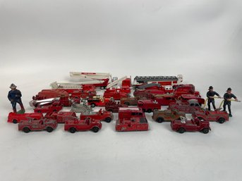 Large Lot Of Vintage Fire Trucks Matchbox And More