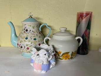 Home Decor Lot Tea Pot More