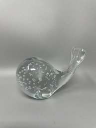 Vintage Glass Whale Paperweight