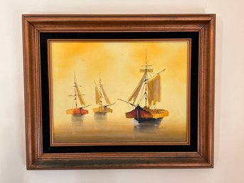 Oil On Canvas- Titled 'becalmed' - Signed Marini